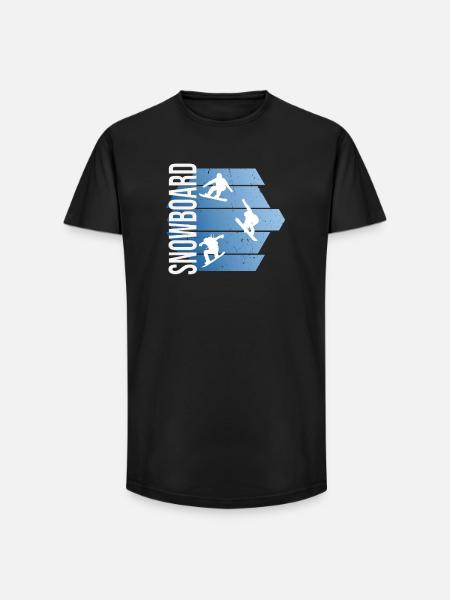 Snowboard - Long Fit Männer T-Shirt - Schwarz