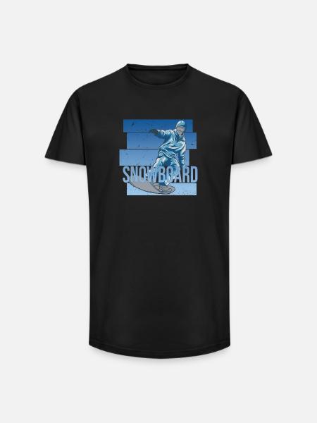 Snowboard - Long Fit Männer T-Shirt - Schwarz