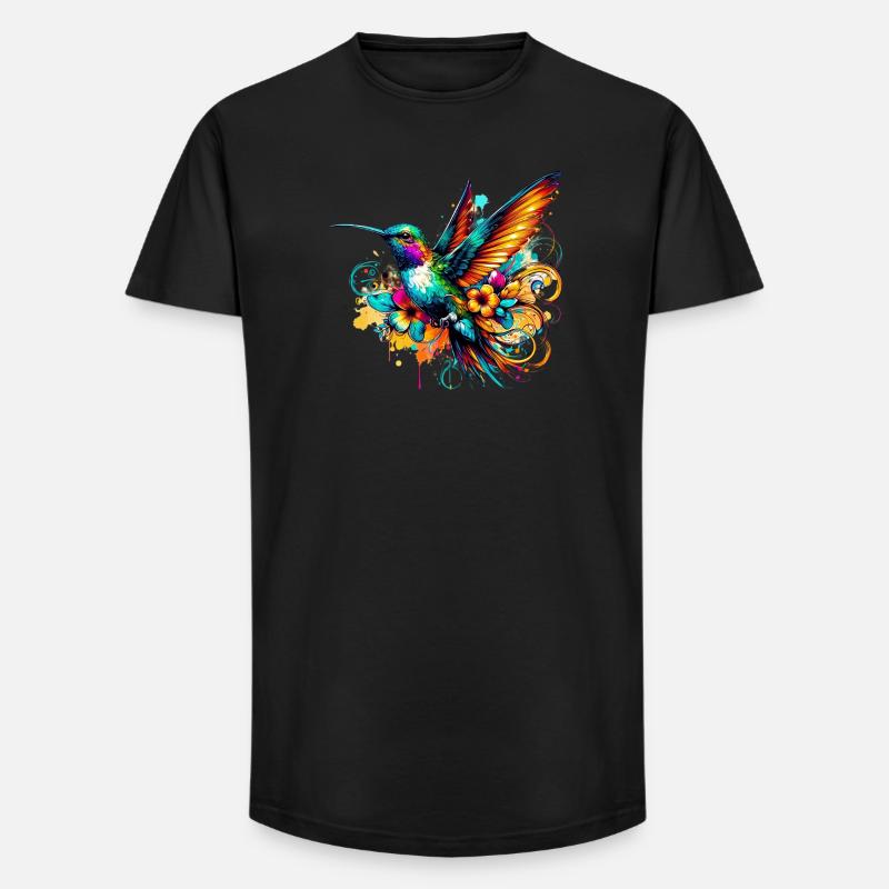 Kolibri - Long Fit Männer T-Shirt - Schwarz