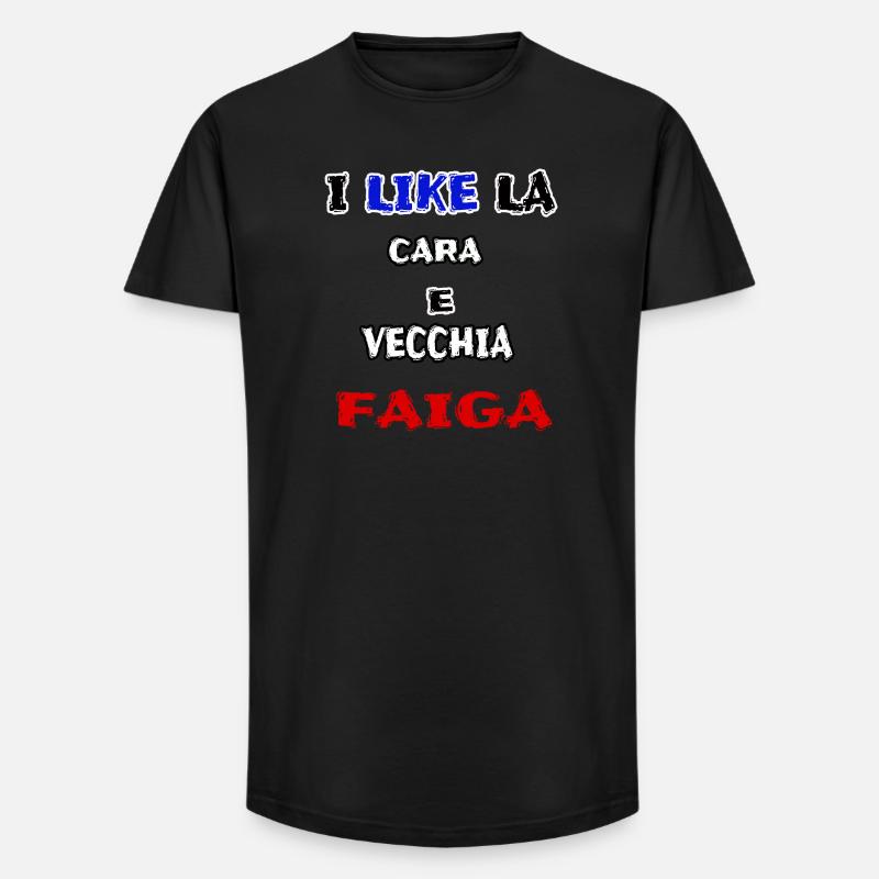maglia simpatica CARA E VECCHIA FAIGA jerry calà - T-shirt uomo a vestibilità lunga - nero