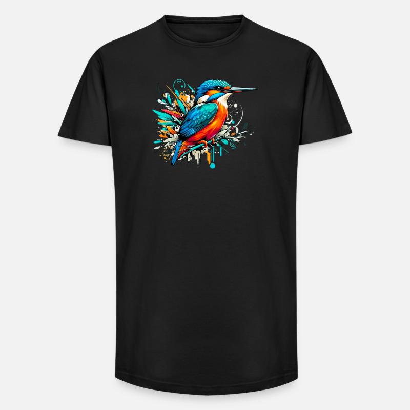 Eisvogel - Long Fit Männer T-Shirt - Schwarz