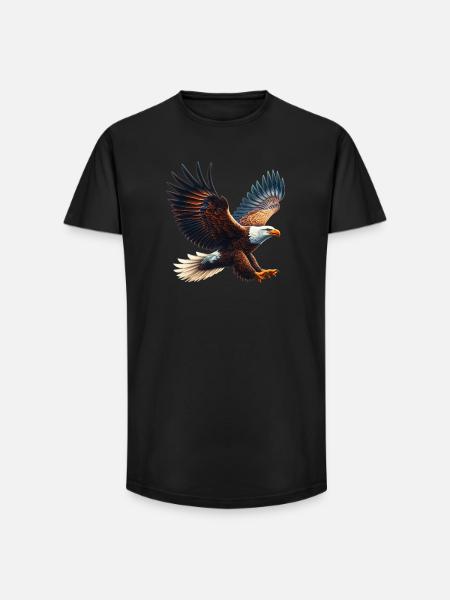 Eagle - Long Fit Men's T-Shirt - black