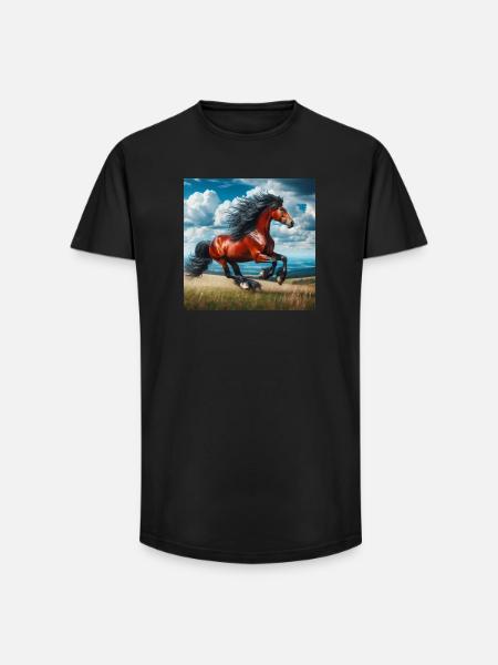 Galloping horse - Long Fit Men's T-Shirt - black