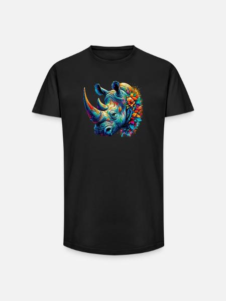 Rhinoceros - Long Fit Men's T-Shirt - black
