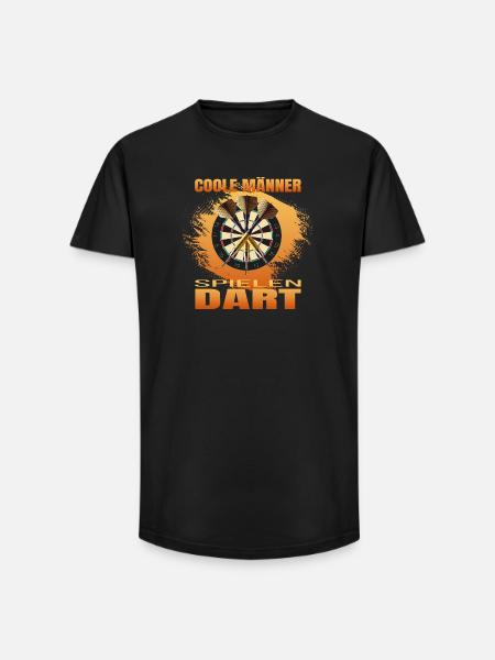 Coole Männer spielen Dart - Long Fit Männer T-Shirt - Schwarz
