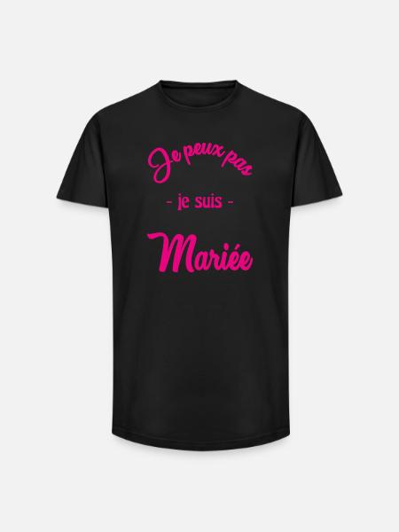EVJF. MARIEE - T-shirt coupe longue homme - noir