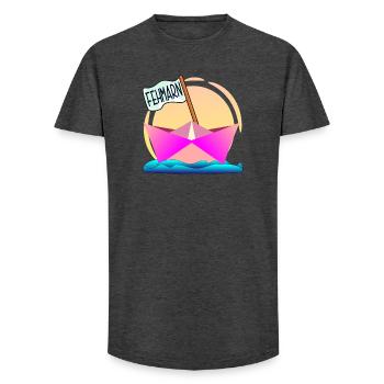 FEHMARN OSTSEEINSEL BOOTFAHREN - Long Fit Männer T-Shirt - Anthrazit - Vorne - AI Model Male 185 light (185cm)