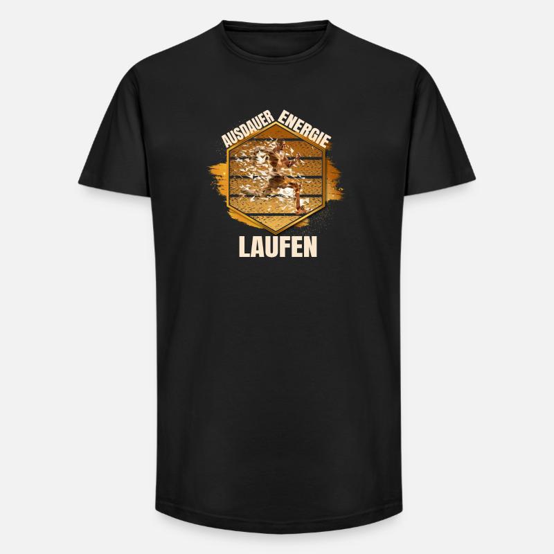 Ausdauer - Energie - Long Fit Männer T-Shirt - Schwarz