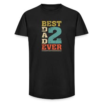 Best Dad Ever Dad 2 Kids Double Dad shirt - Long Fit Men's T-Shirt - black - Front - AI Model Male 185 light (185cm)