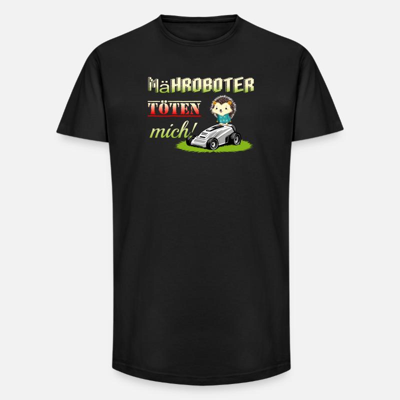 Robotic lawnmowers kill hedgehogs - Long Fit Men's T-Shirt - black