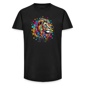 Lion - Long Fit Men's T-Shirt - black - Front - AI Model Male 185 light (185cm)