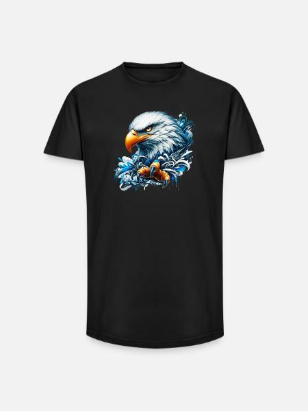 Eagle - Long Fit Men's T-Shirt - black