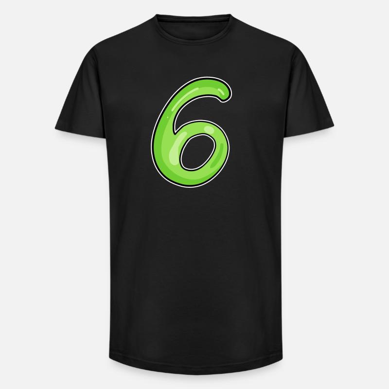 6 vert - T-shirt coupe longue homme - noir