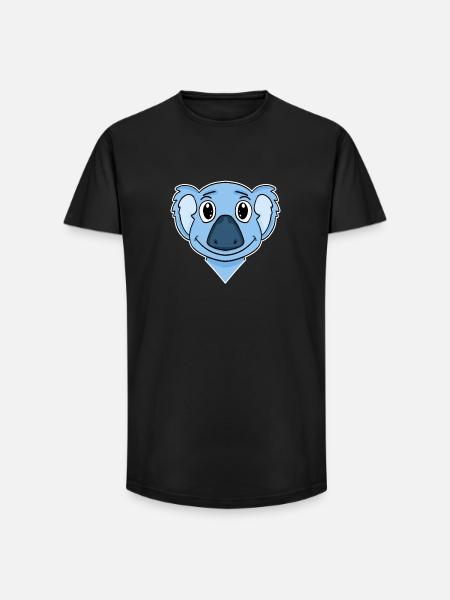 Koala Bear Head - Long Fit Men's T-Shirt - black
