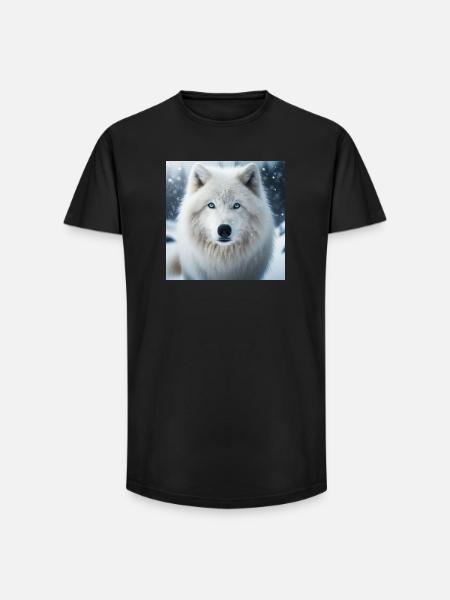 Lupo artico - T-shirt uomo a vestibilità lunga - nero