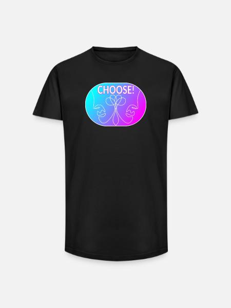 Line Art Drawing - Choose - Long Fit Men's T-Shirt - black