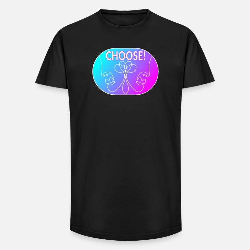 Strichzeichnung - Wählen Sie - Long Fit Männer T-Shirt - Schwarz