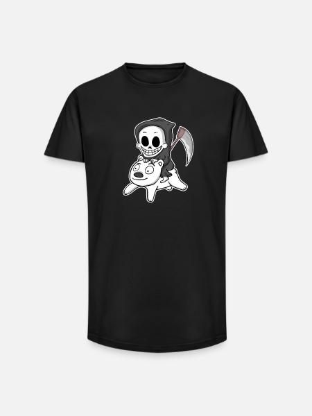 Sensenmann Eisbär Motiv - Long Fit Männer T-Shirt - Schwarz