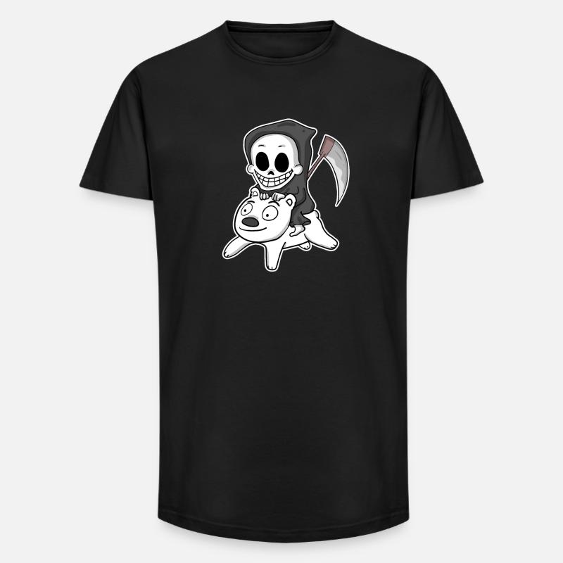 Sensenmann Eisbär Motiv - Long Fit Männer T-Shirt - Schwarz