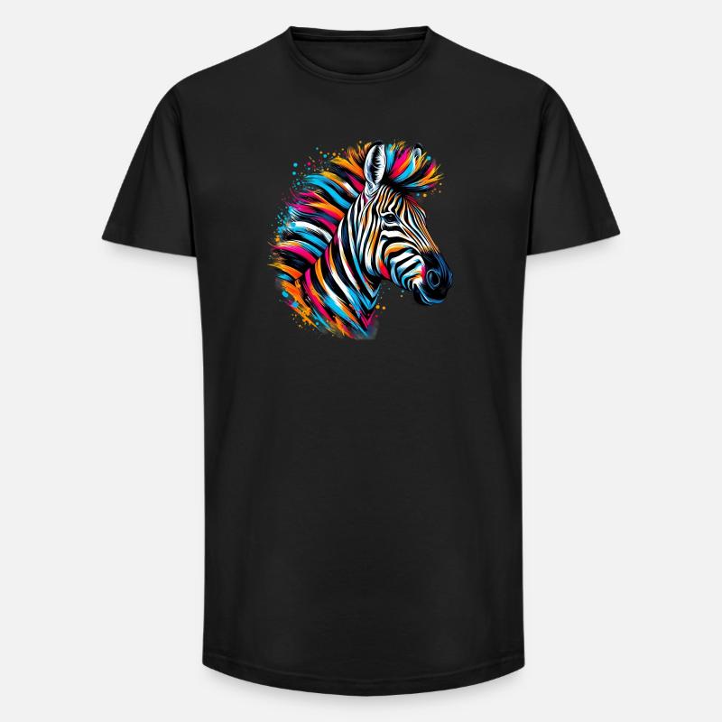 Zebra - Long Fit Men's T-Shirt - black