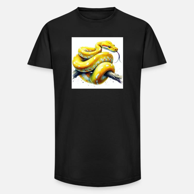 Yellow python - Long Fit Men's T-Shirt - black