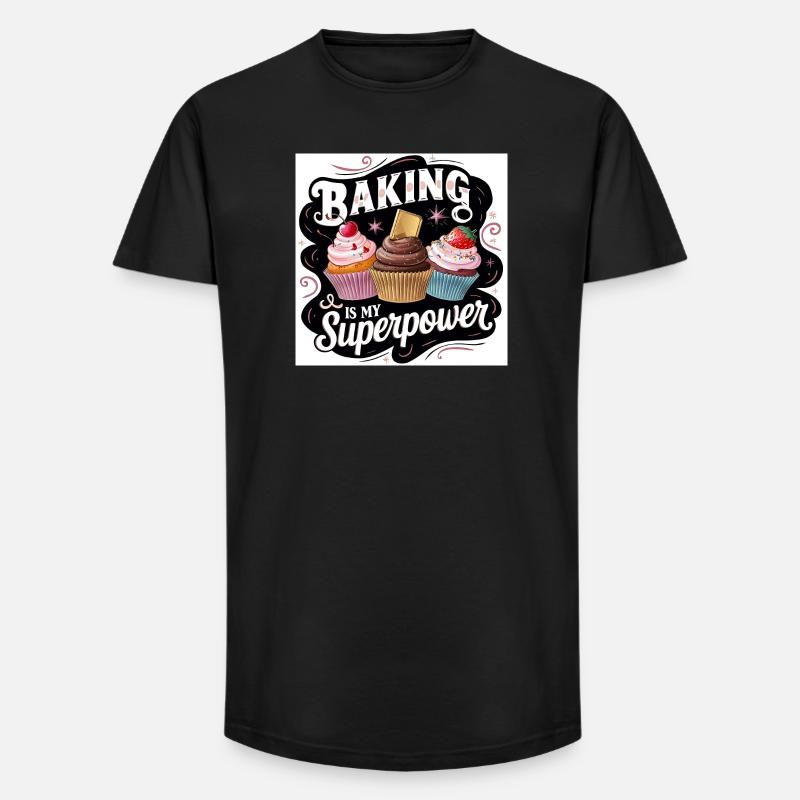Bäcker-Superpower-Design - Long Fit Männer T-Shirt - Schwarz