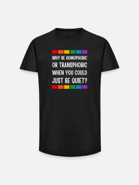 LGBT. Warum homophob oder transphob sein? - Long Fit Männer T-Shirt - Schwarz
