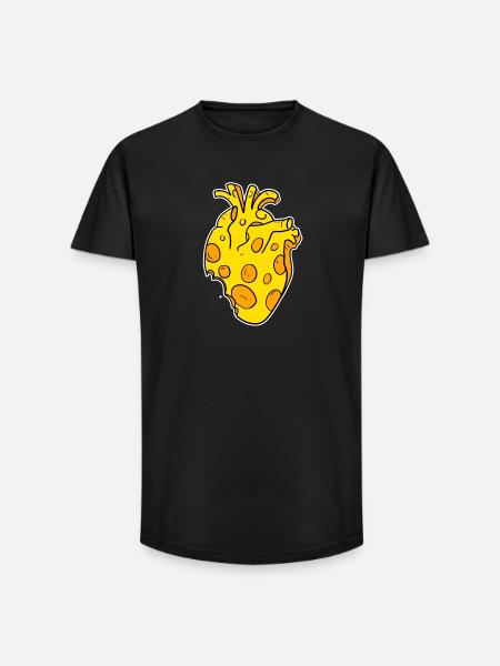 Cœur de fromage - T-shirt coupe longue homme - noir