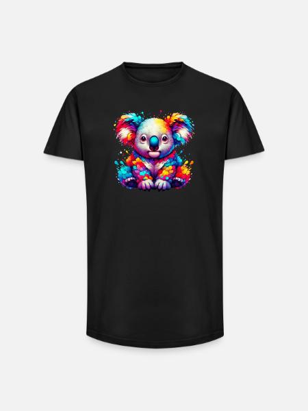 Koala - T-shirt coupe longue homme - noir