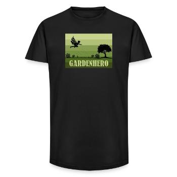Retro/Vintage Male Garden Hero - Long Fit Men's T-Shirt - black - Front - AI Model Male 185 light (185cm)