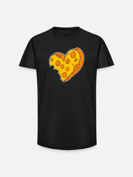 Heart of cheese - Long Fit Men's T-Shirt - black
