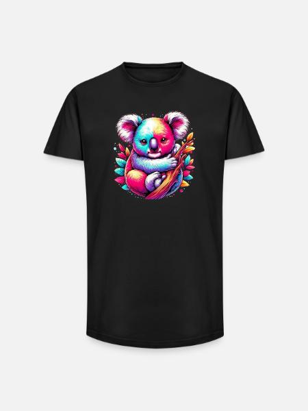Koala - T-shirt coupe longue homme - noir