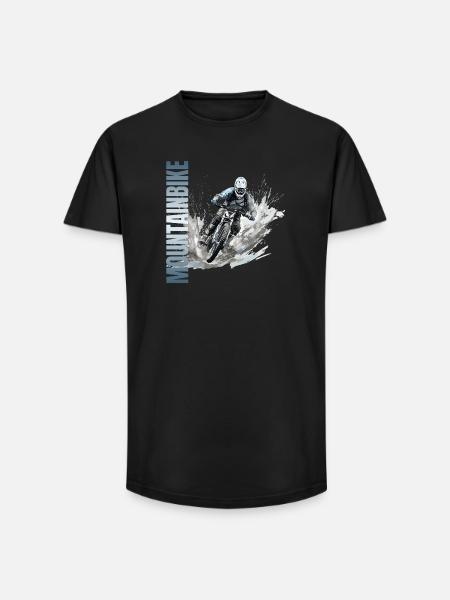 Mountainbike - Long Fit Männer T-Shirt - Schwarz