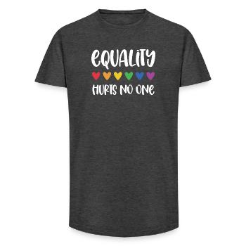 Mois de la fierté LGBT - L’égalité ne fait de mal à personne - T-shirt coupe longue homme - charbon - Devant - AI Model Male 185 light (185cm)