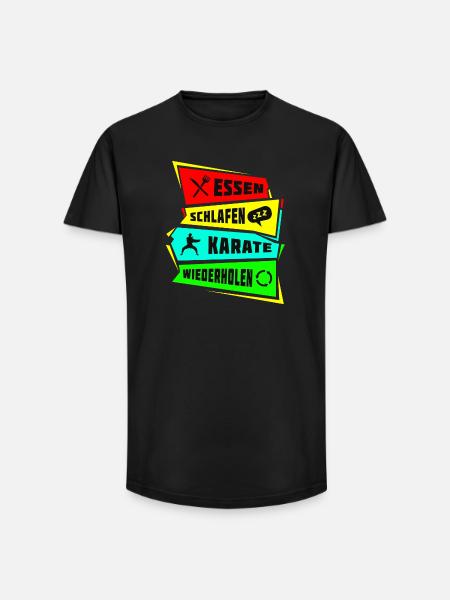 Eat Sleep Repeat Karate - Long Fit Men's T-Shirt - black