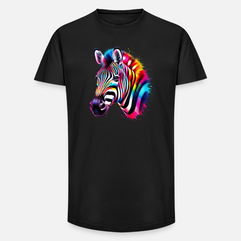 Zebra - Long Fit Männer T-Shirt - Schwarz