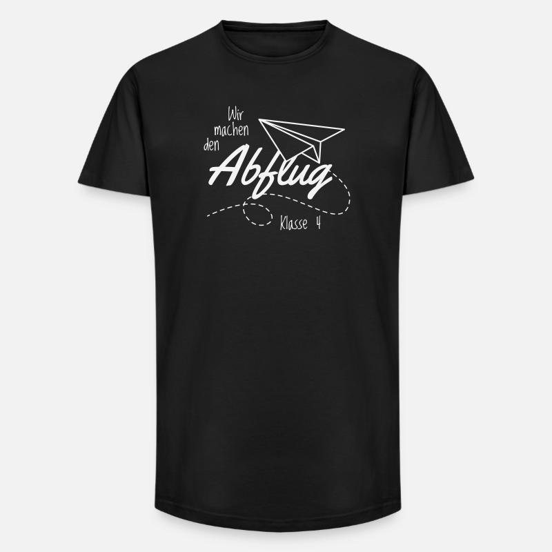 Abschlussshirt Grundschule Abflug - Long Fit Männer T-Shirt - Schwarz