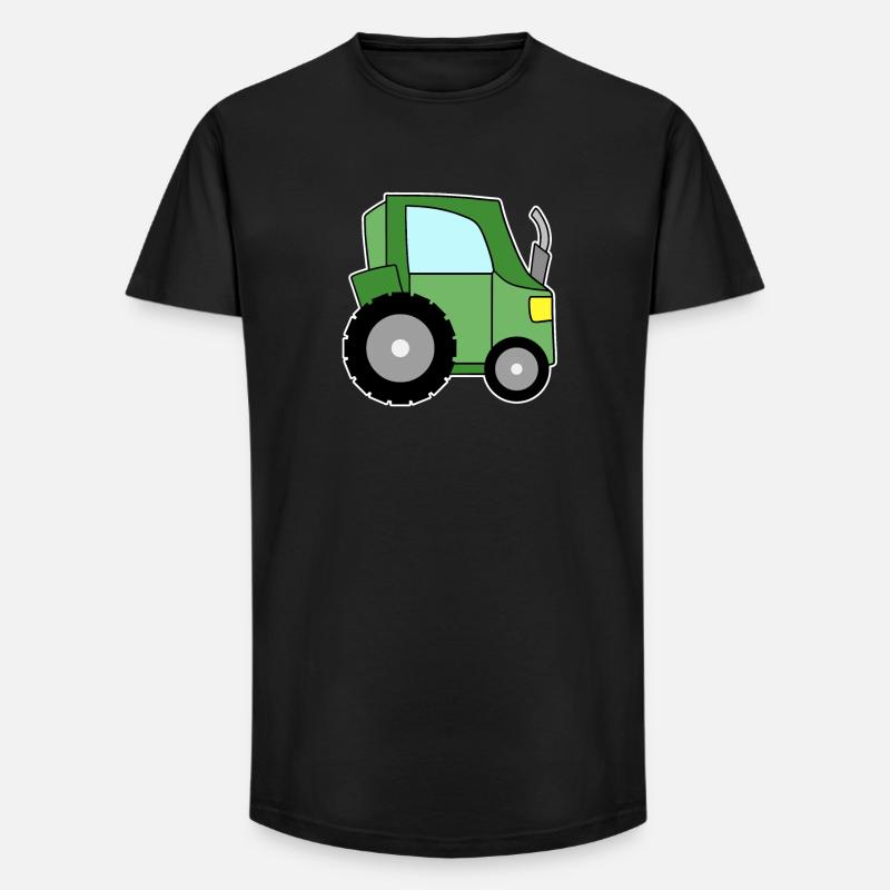 Traktor grün - Long Fit Männer T-Shirt - Schwarz