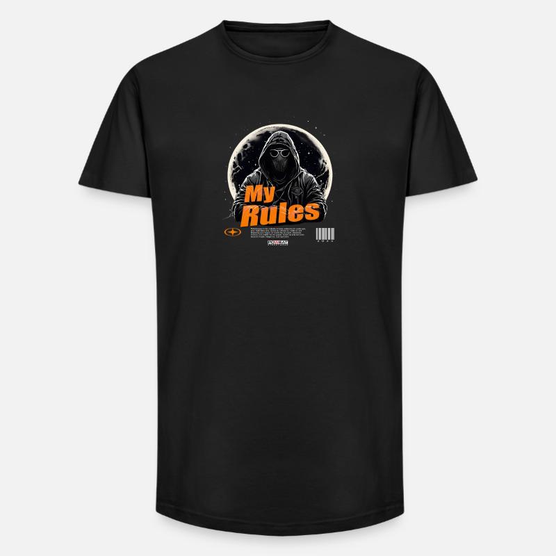 My Rules - Long Fit Männer T-Shirt - Schwarz