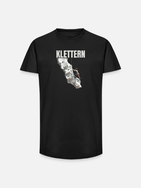 Klettern - Long Fit Männer T-Shirt - Schwarz