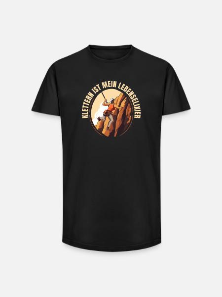 Klettern ist mein Lebenselixier - Long Fit Männer T-Shirt - Schwarz