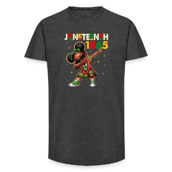 Juneteenth Dabbing Black Girls Queen Melanin Brown - T-shirt coupe longue homme - charbon - Devant - AI Model Male 185 light (185cm)