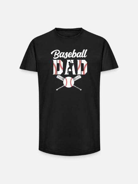 Baseball Dad Emblem Tee - Long Fit Men's T-Shirt - black