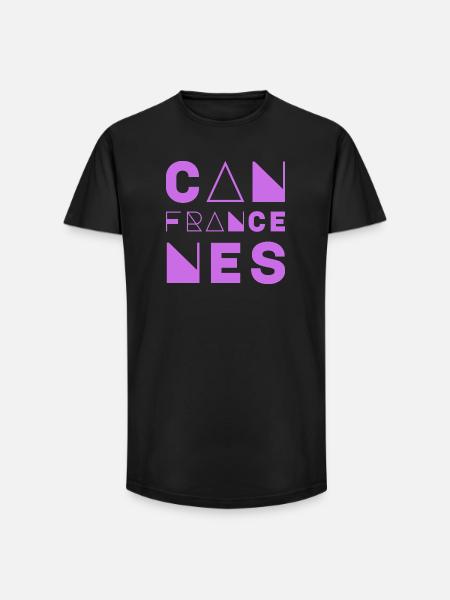 CANNES, FRANKREICH - Long Fit Männer T-Shirt - Schwarz