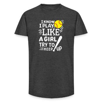 Softball Softball-Spieler - Long Fit Männer T-Shirt - Anthrazit - Vorne - AI Model Male 185 light (185cm)