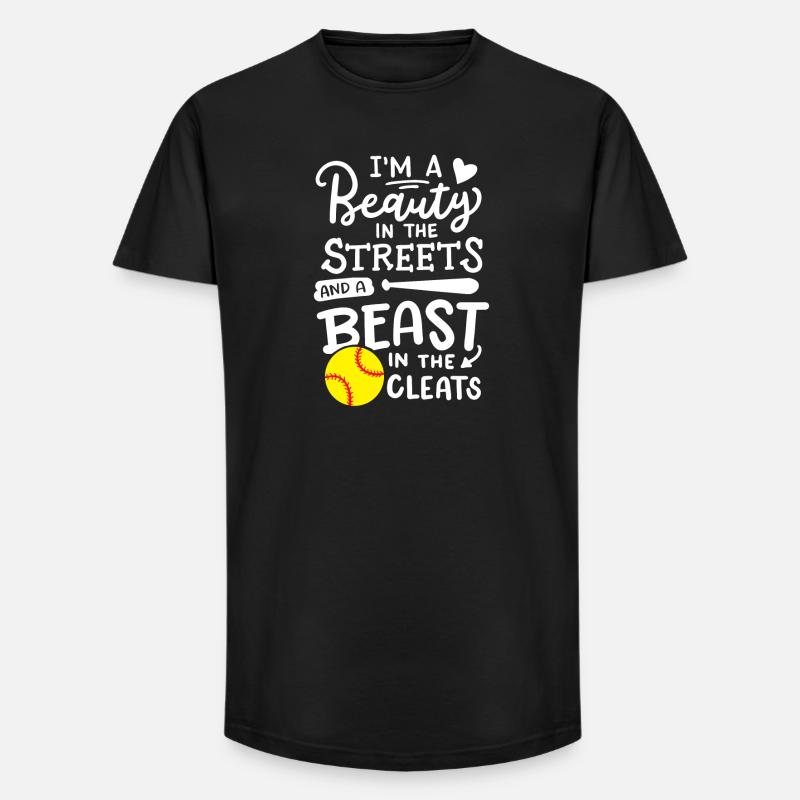 Softball Softball-Spieler - Long Fit Männer T-Shirt - Schwarz