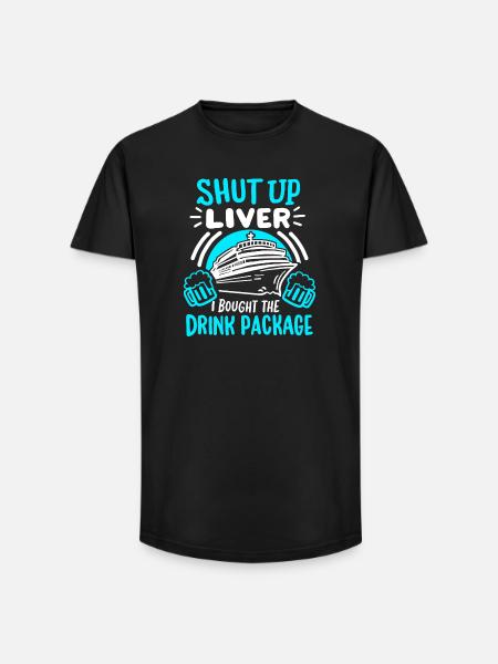 Kreuzfahrt Urlaub Trinken - Long Fit Männer T-Shirt - Schwarz