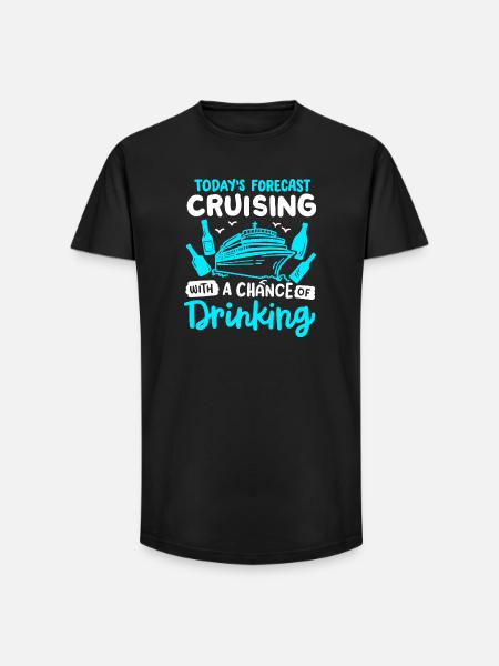 Kreuzfahrt Urlaub Trinken - Long Fit Männer T-Shirt - Schwarz
