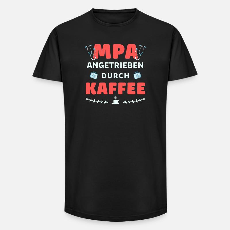MPA powered by coffee - Long Fit Men's T-Shirt - black
