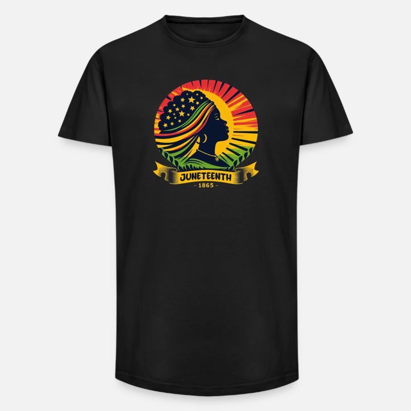 Juneteenth feiern: Freiheit, Erbe, Einheit - Long Fit Männer T-Shirt - Schwarz